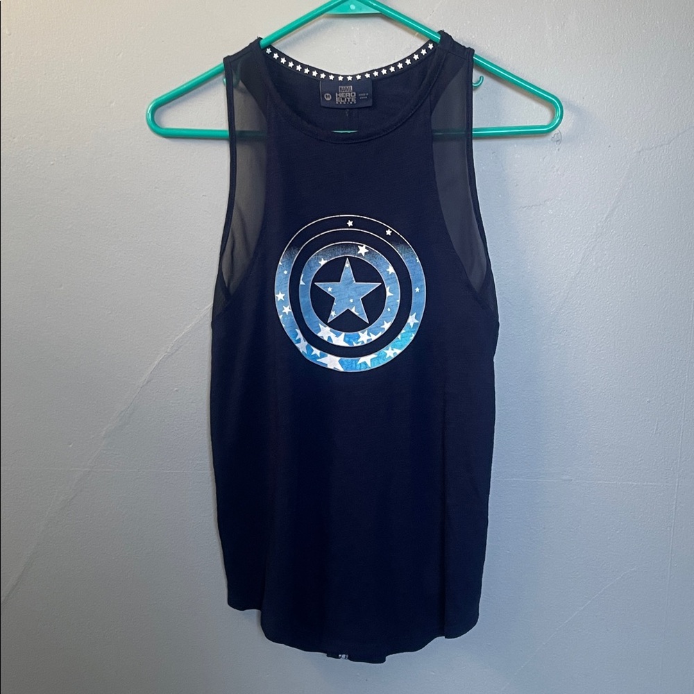 Marvel Hero Elite Series Women’s M Captain America sleeveless mesh accent tank